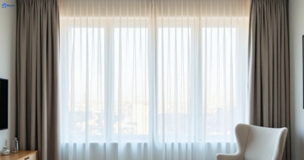 Freshly steam cleaned curtains in merrimac QLD